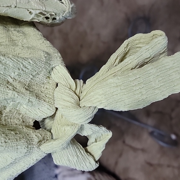 NWT DAVI & DANI Light Yellow Lace Sleeve Blouse Women Size 3XL - Picture 6 of 8